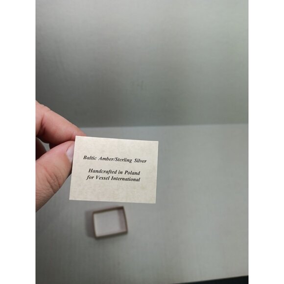 925 Sterling Silver Amber Stone Mouse Pin 4.20g Jewelry Brooch Animal Rodent - Picture 6 of 6